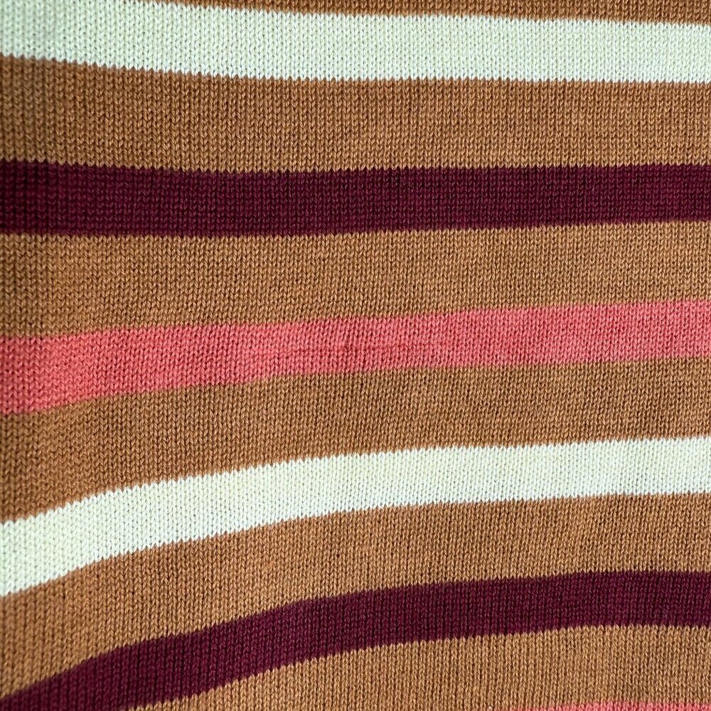 Pact Organic Cotton Wide Neck Sweater Warm Spice Striped Size SM - Picture 7 of 10